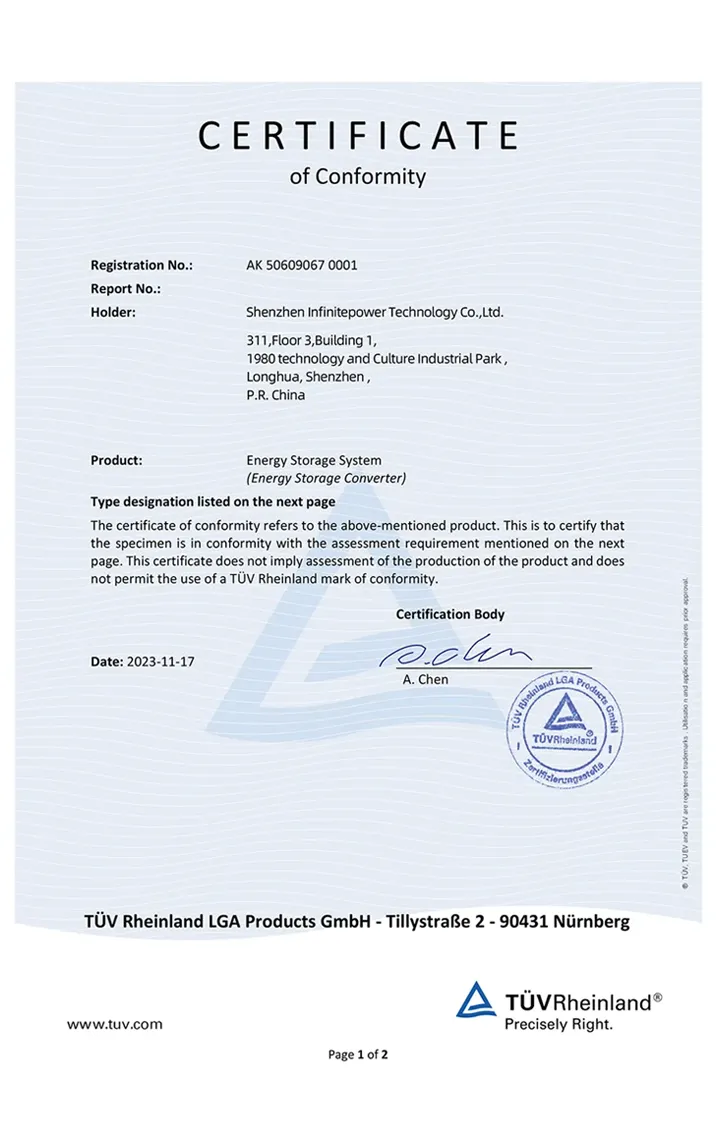 ht infinite power related certificates